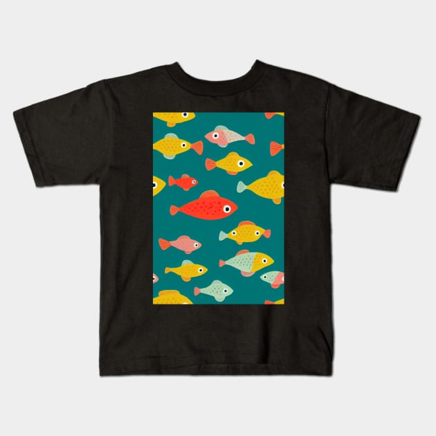 Fish pattern, a perfect gift for Anglers, Fisherman or any Nature Lover #3 Kids T-Shirt by Endless-Designs